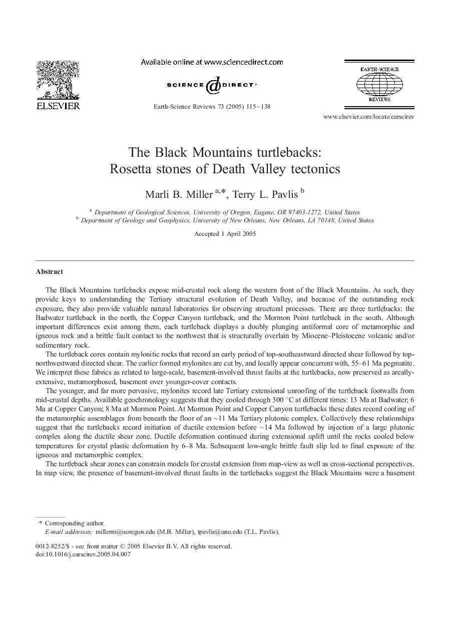 The Black Mountains turtlebacks: Rosetta stones of Death Valley tectonics