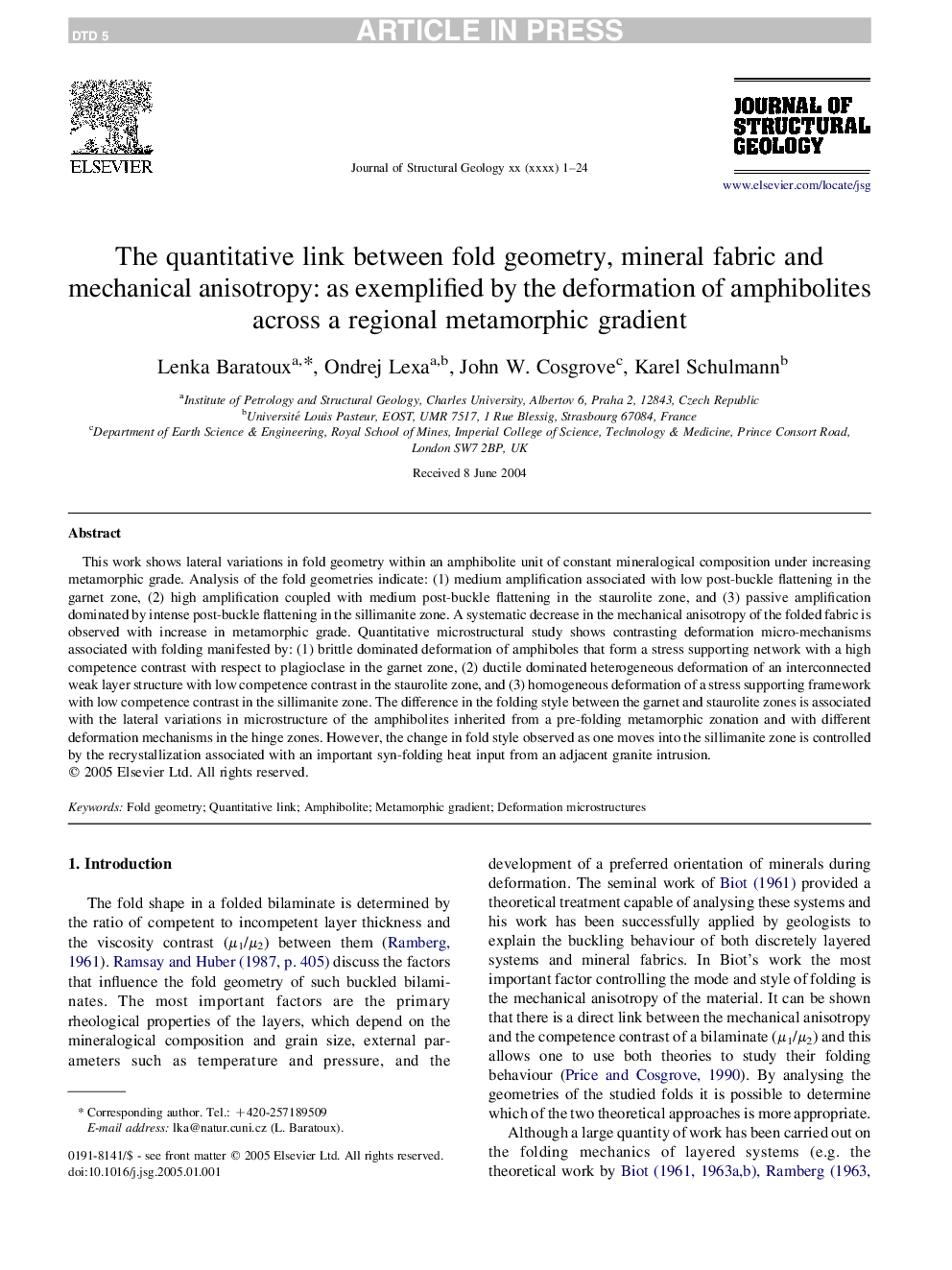 The quantitative link between fold geometry, mineral fabric and mechanical anisotropy: as exemplified by the deformation of amphibolites across a regional metamorphic gradient