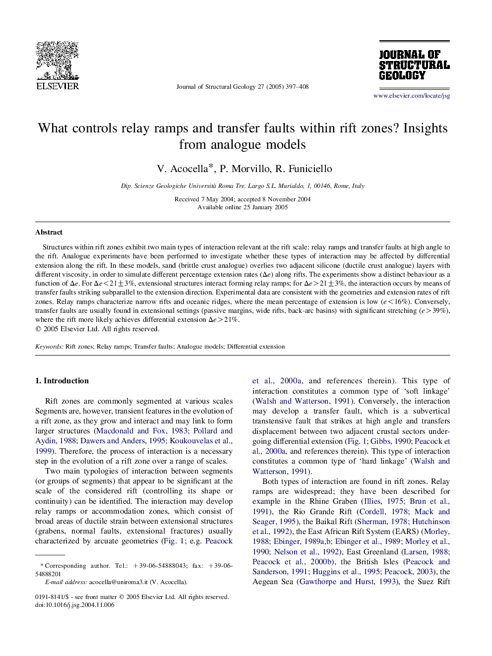 What controls relay ramps and transfer faults within rift zones? Insights from analogue models