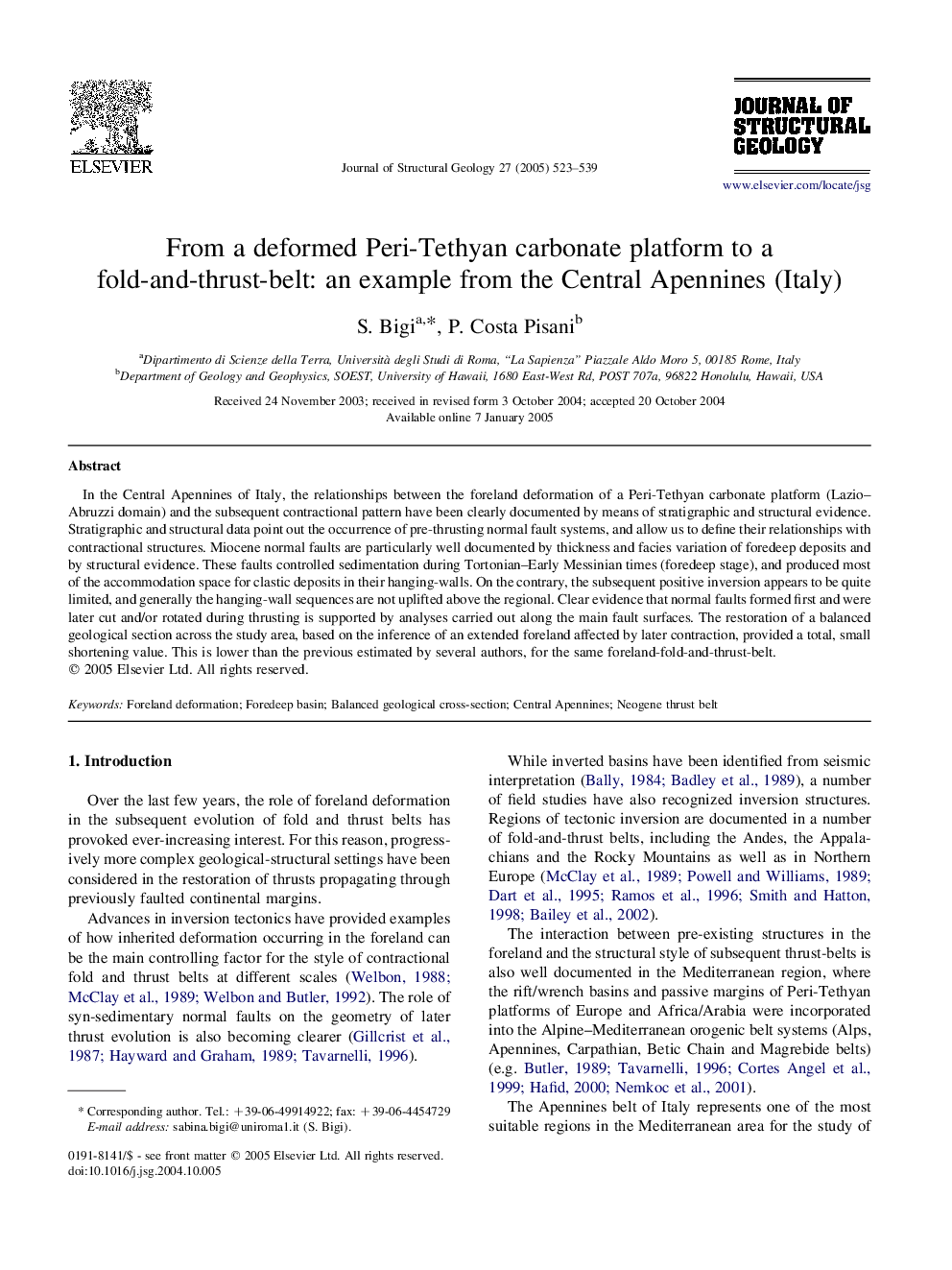 From a deformed Peri-Tethyan carbonate platform to a fold-and-thrust-belt: an example from the Central Apennines (Italy)