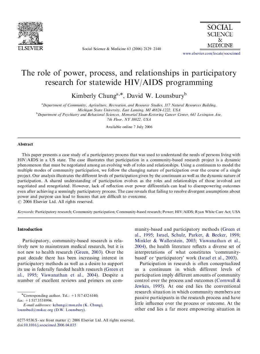 The role of power, process, and relationships in participatory research for statewide HIV/AIDS programming