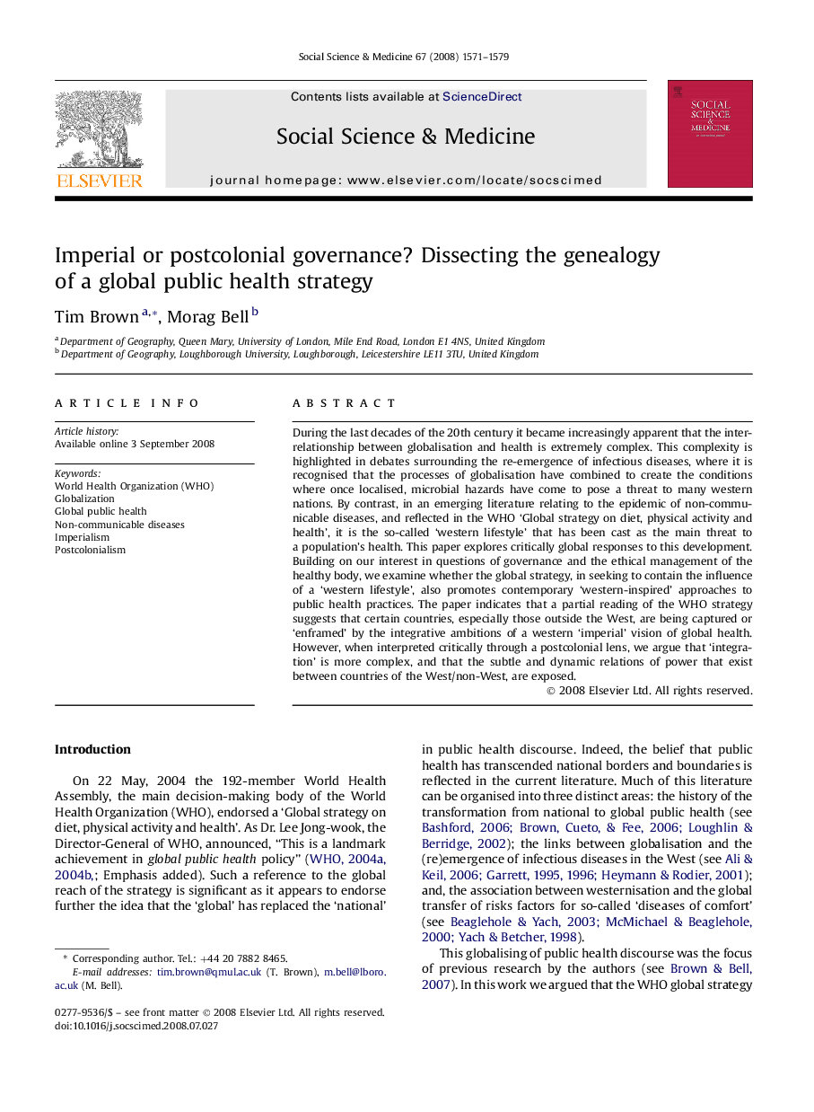 Imperial or postcolonial governance? Dissecting the genealogy of a global public health strategy