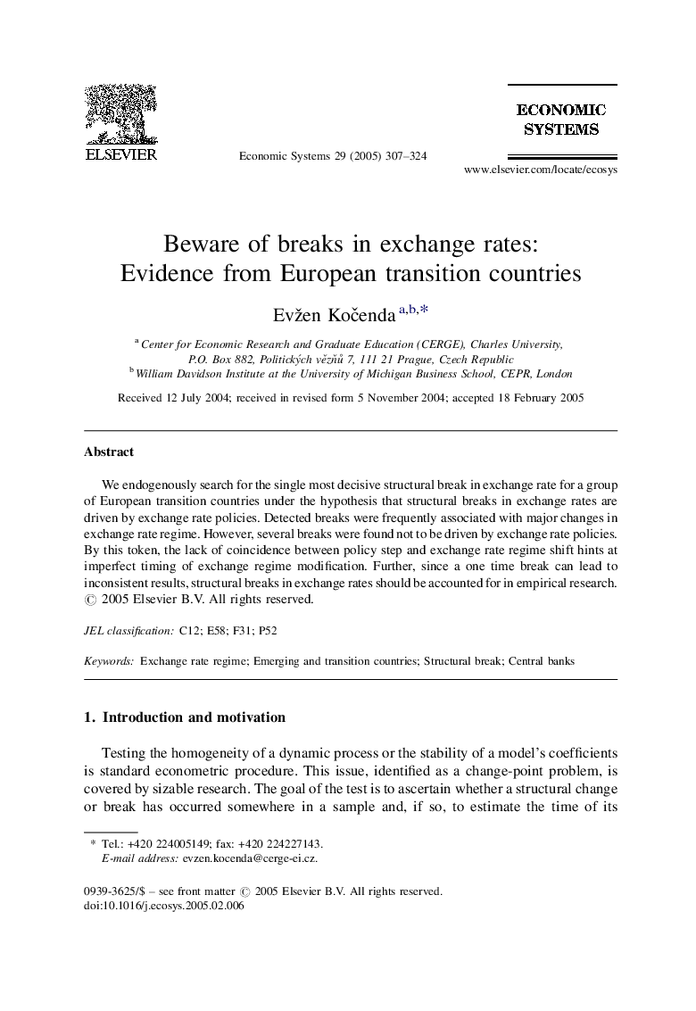 Beware of breaks in exchange rates: Evidence from European transition countries