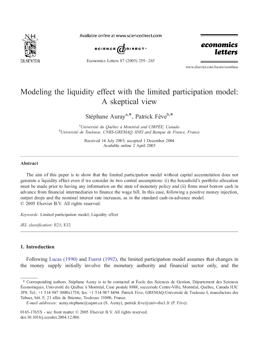 Modeling the liquidity effect with the limited participation model: A skeptical view