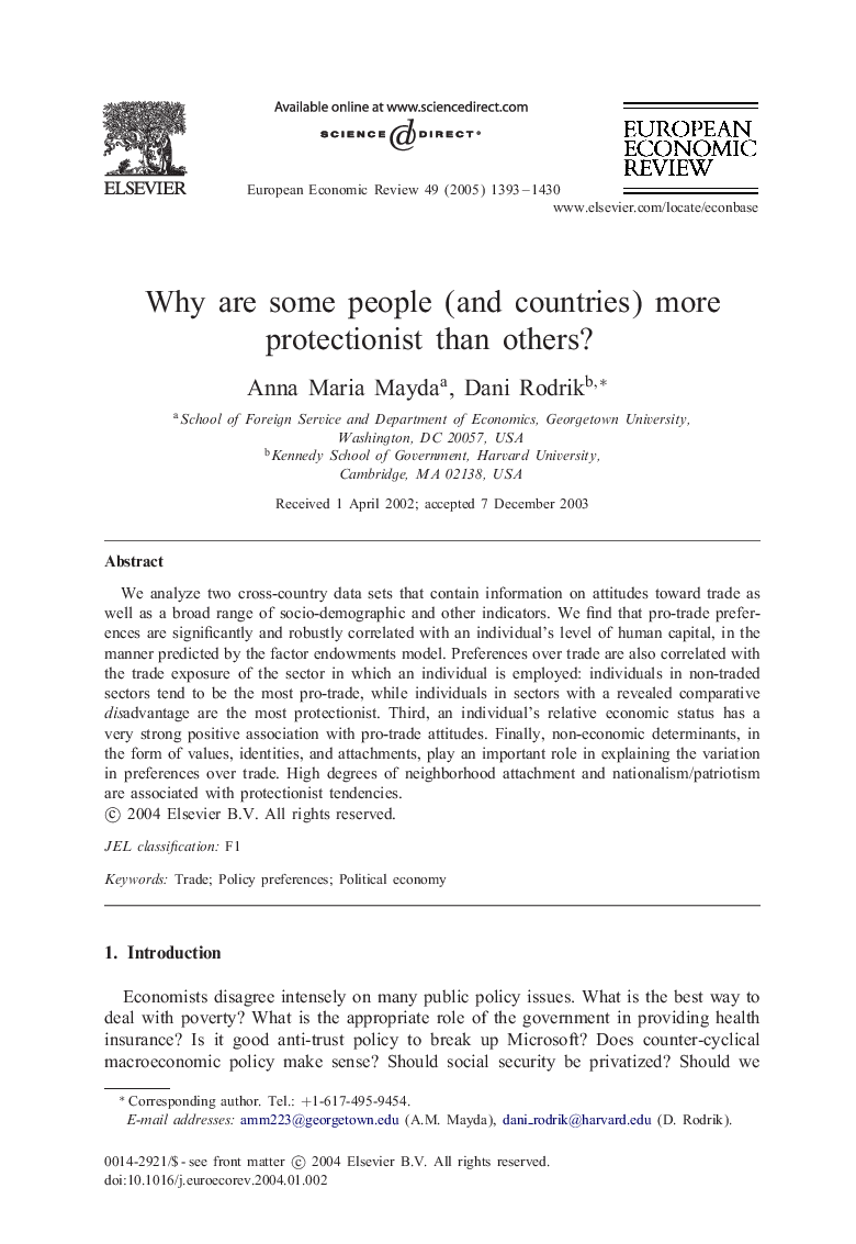 Why are some people (and countries) more protectionist than others?