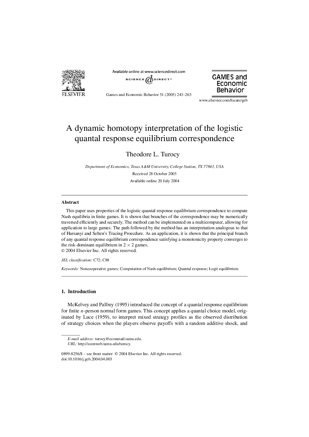 A dynamic homotopy interpretation of the logistic quantal response equilibrium correspondence