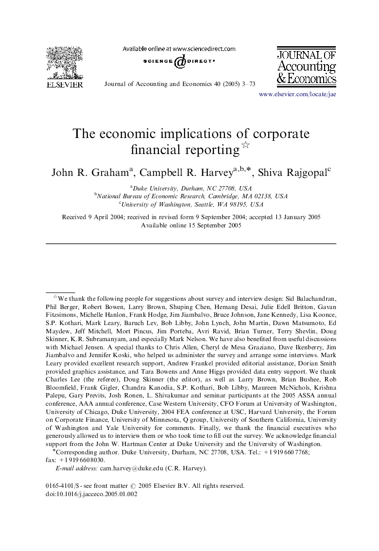 The economic implications of corporate financial reporting