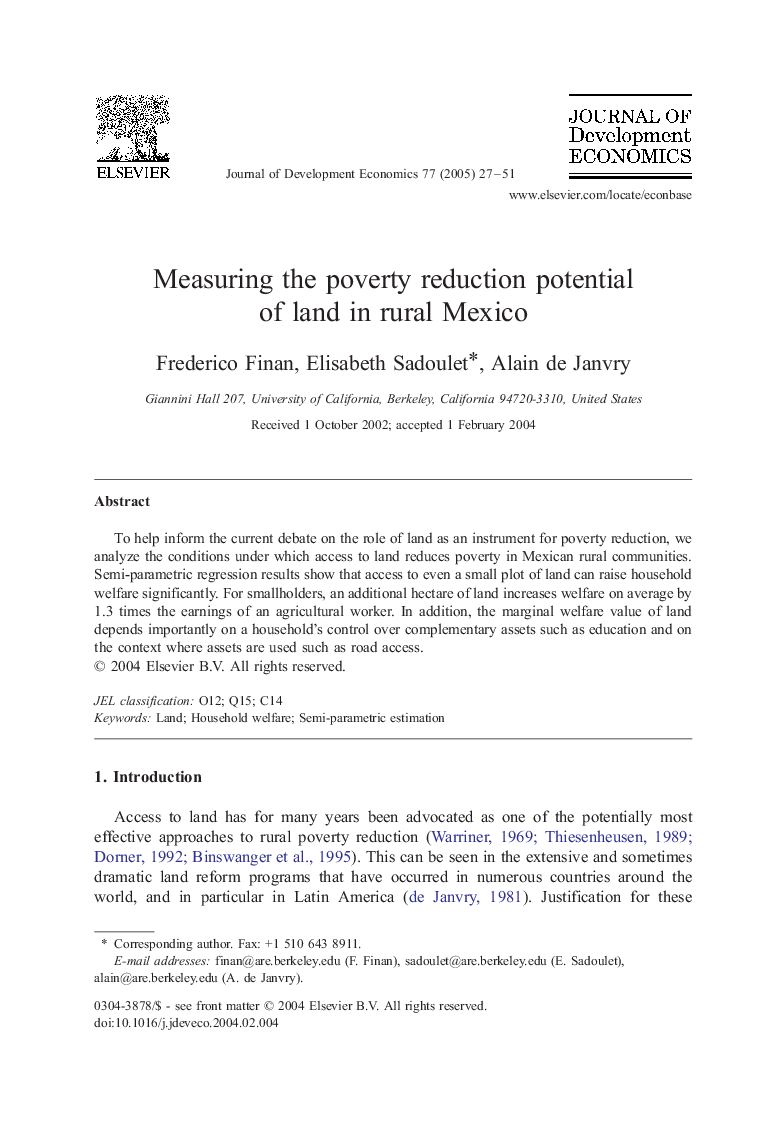 Measuring the poverty reduction potential of land in rural Mexico