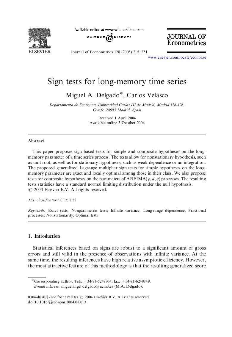 Sign tests for long-memory time series