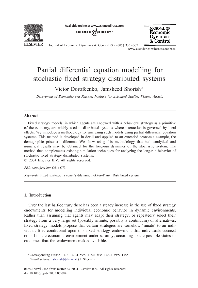 Partial differential equation modelling for stochastic fixed strategy distributed systems