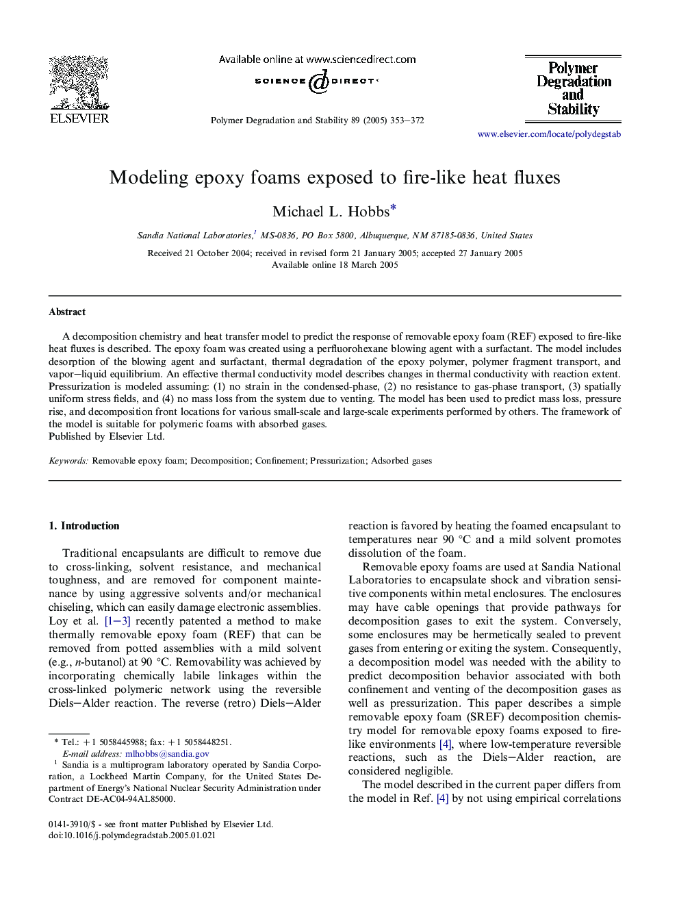 Modeling epoxy foams exposed to fire-like heat fluxes