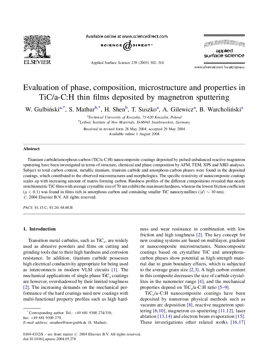 Evaluation of phase, composition, microstructure and properties in TiC/a-C:H thin films deposited by magnetron sputtering