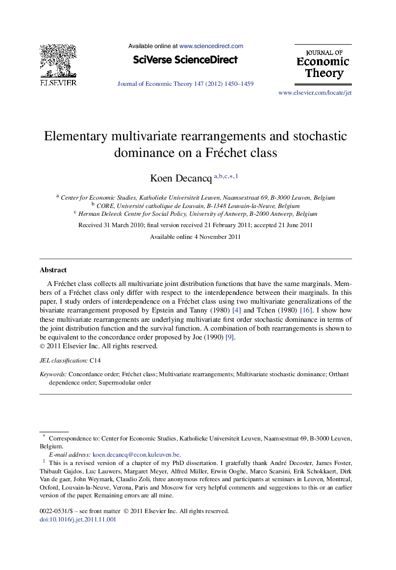 Elementary multivariate rearrangements and stochastic dominance on a Fréchet class