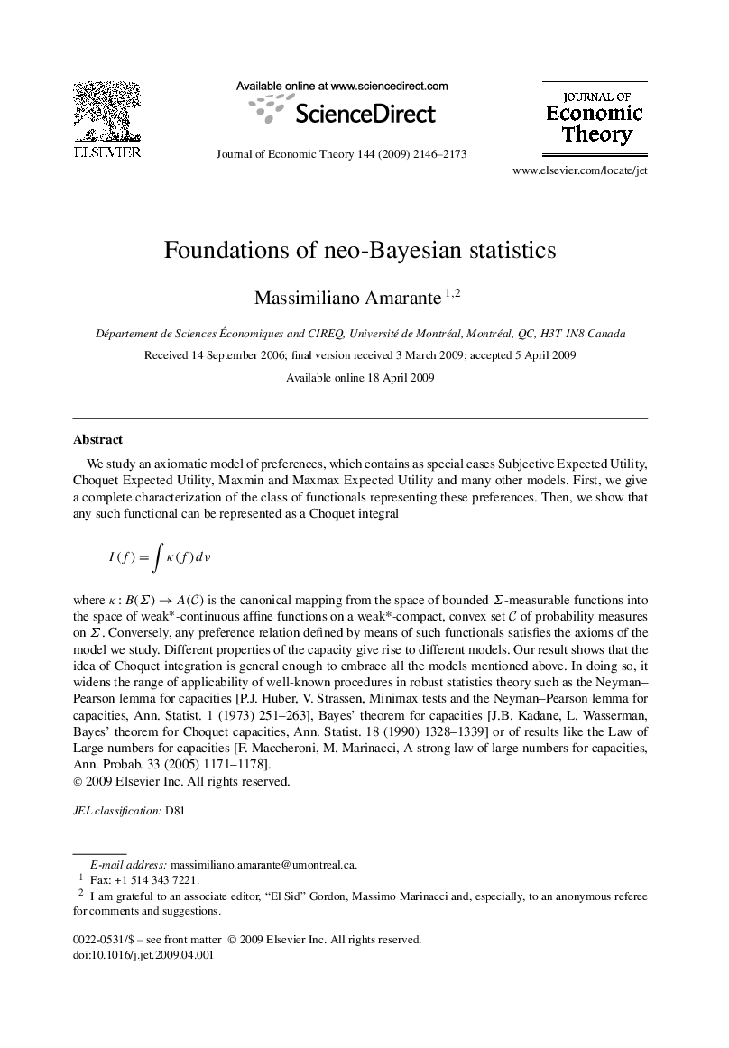 Foundations of neo-Bayesian statistics