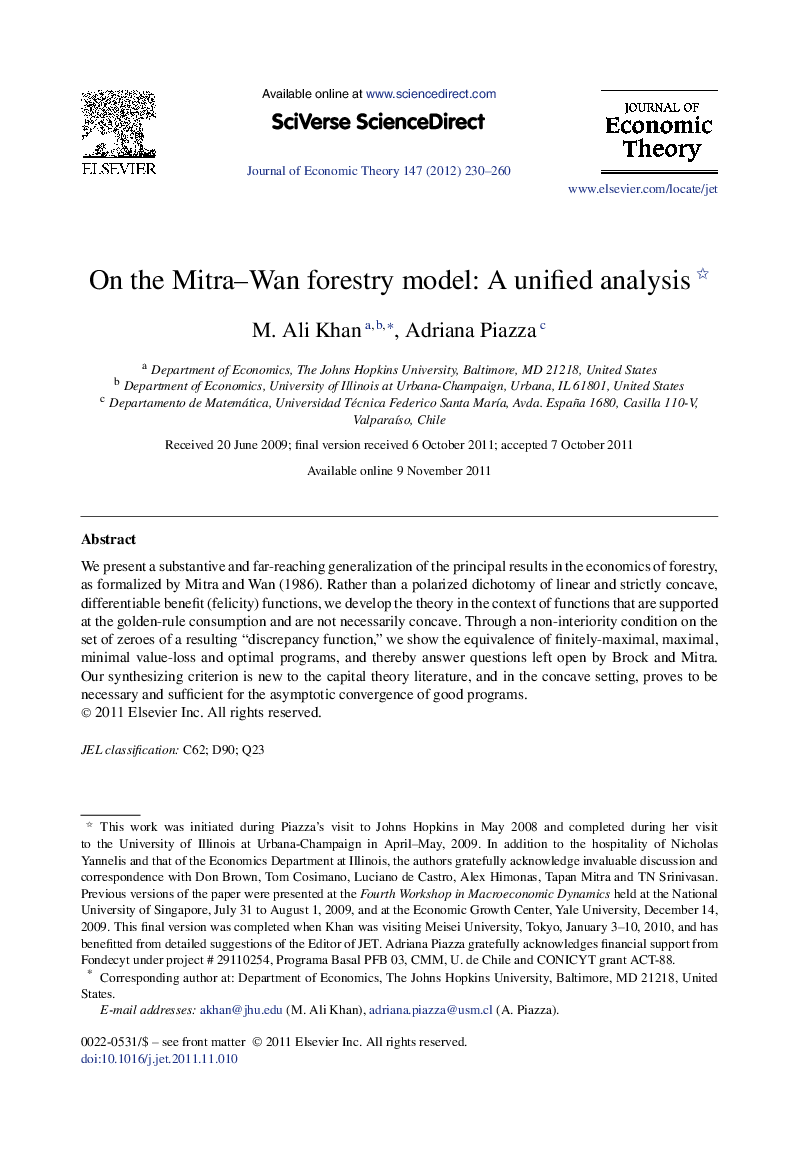 On the Mitra-Wan forestry model: A unified analysis
