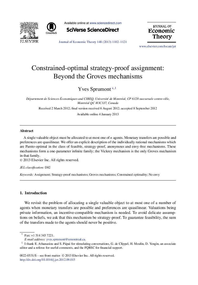 Constrained-optimal strategy-proof assignment: Beyond the Groves mechanisms