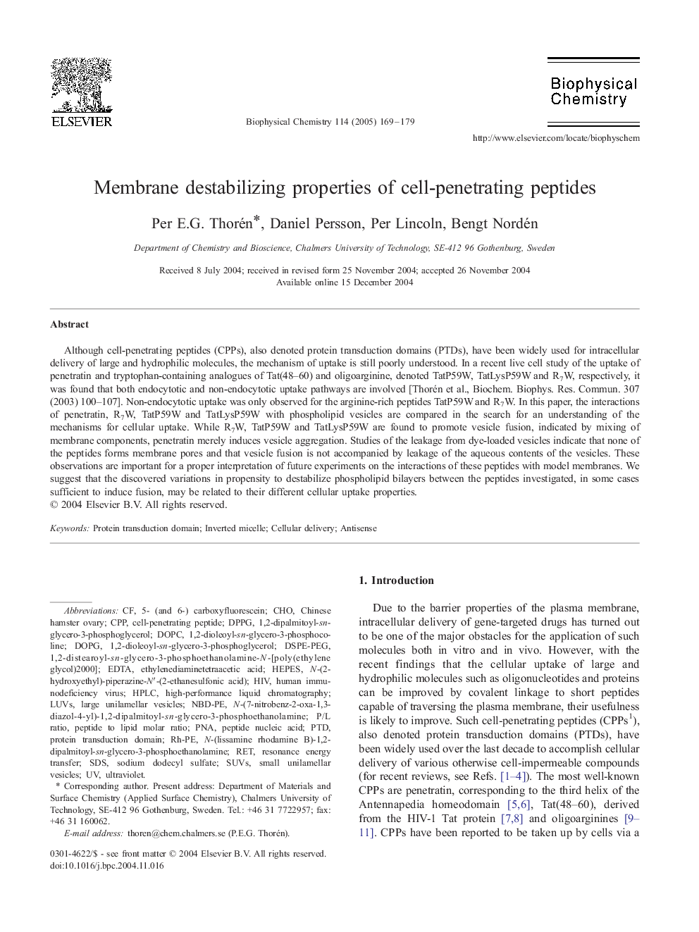 Membrane destabilizing properties of cell-penetrating peptides