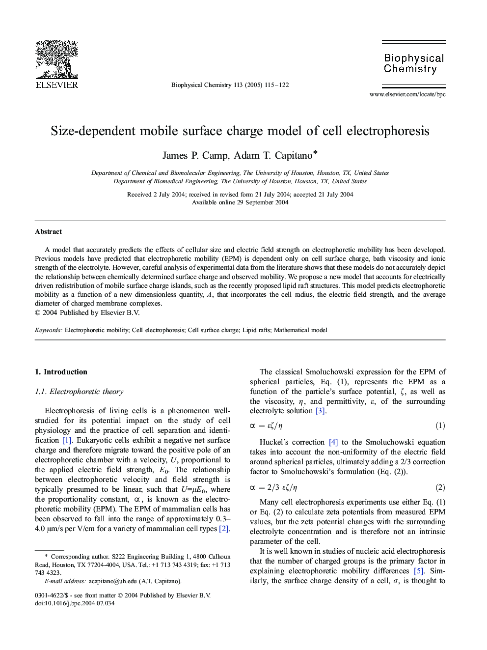 Size-dependent mobile surface charge model of cell electrophoresis