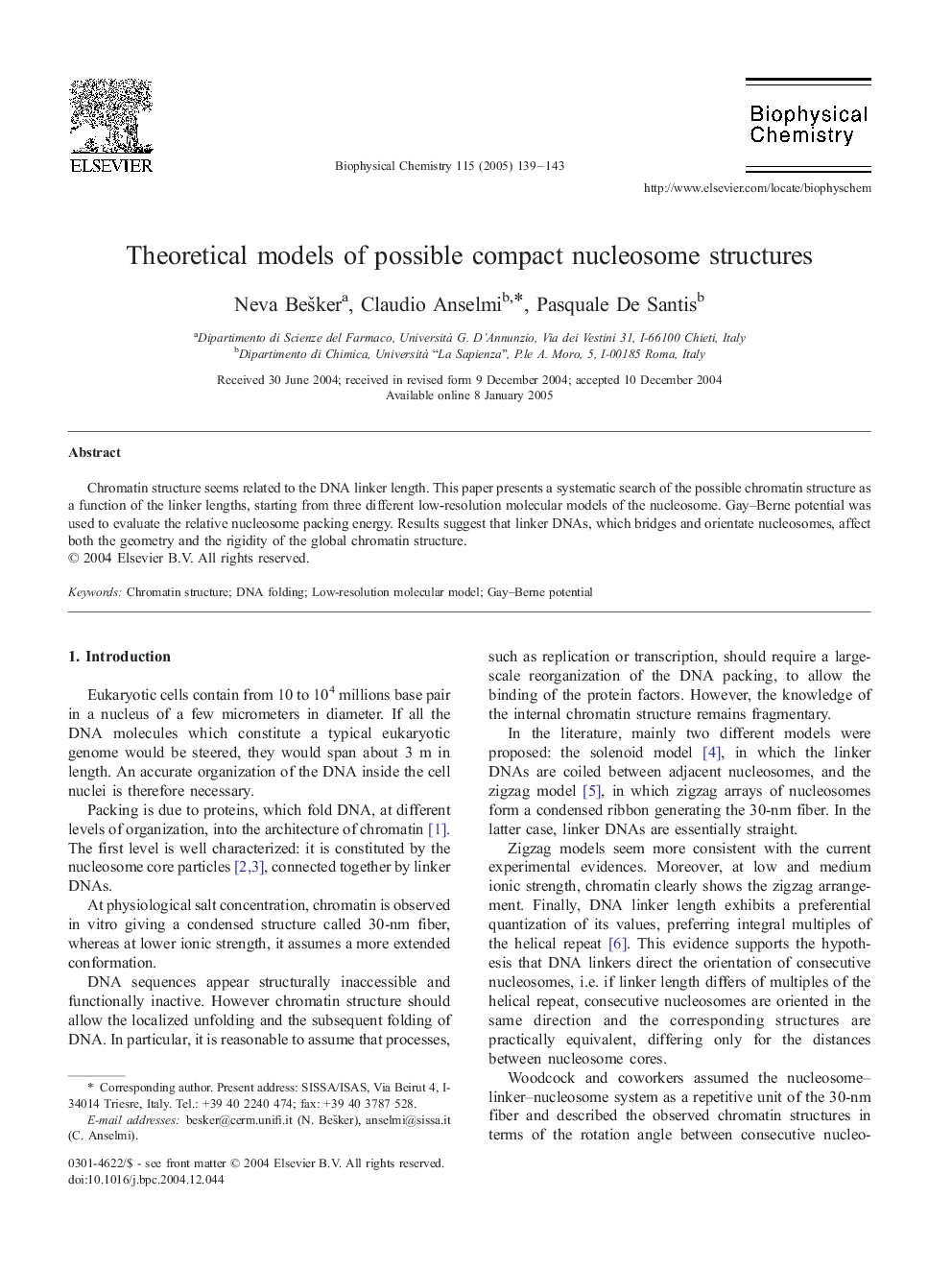 Theoretical models of possible compact nucleosome structures