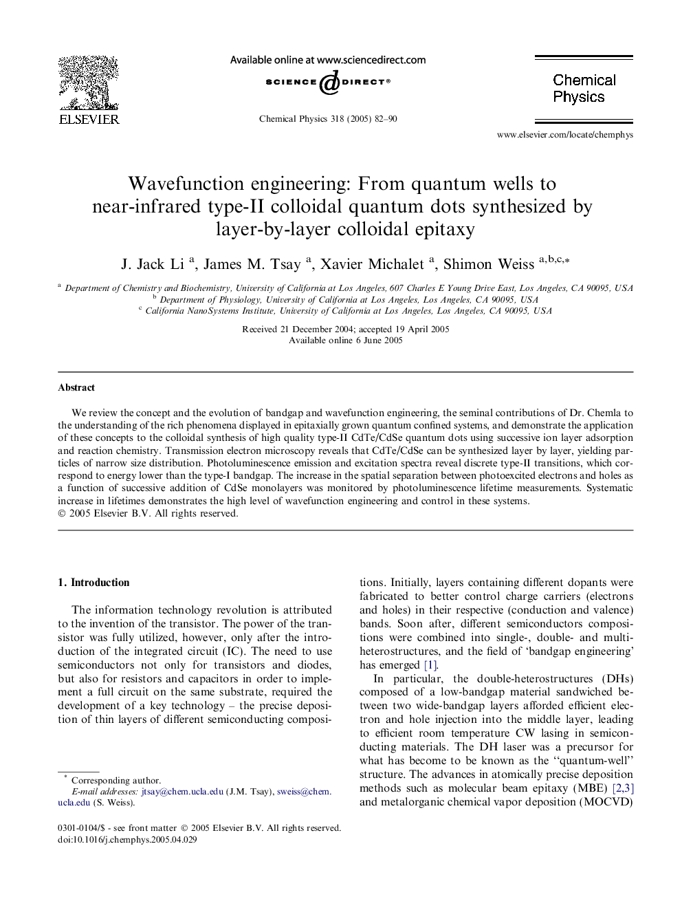 Wavefunction engineering: From quantum wells to near-infrared type-II colloidal quantum dots synthesized by layer-by-layer colloidal epitaxy