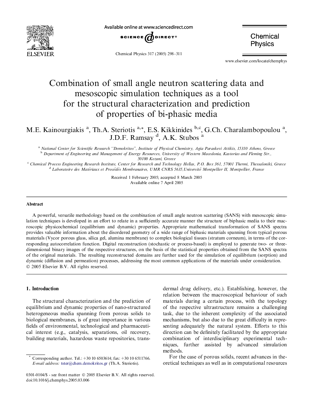 Combination of small angle neutron scattering data and mesoscopic simulation techniques as a tool for the structural characterization and prediction of properties of bi-phasic media