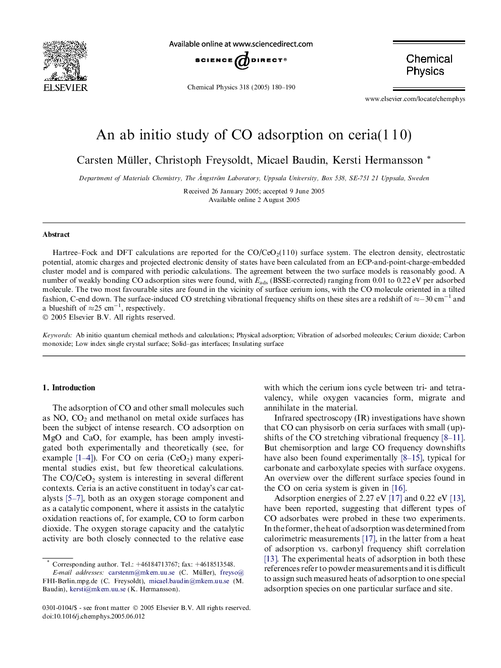 An ab initio study of CO adsorption on ceria(1Â 1Â 0)