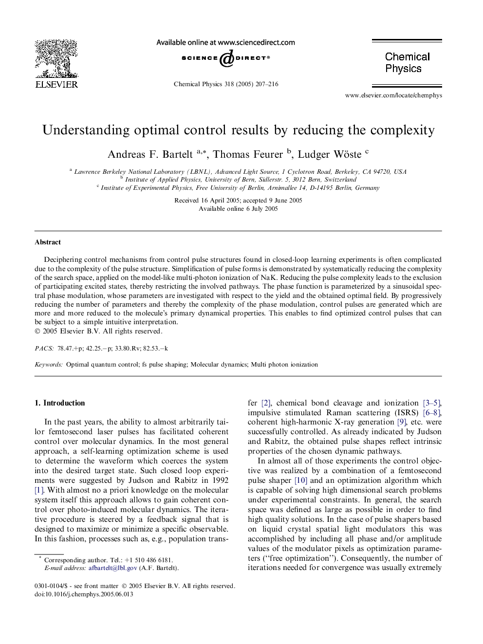 Understanding optimal control results by reducing the complexity