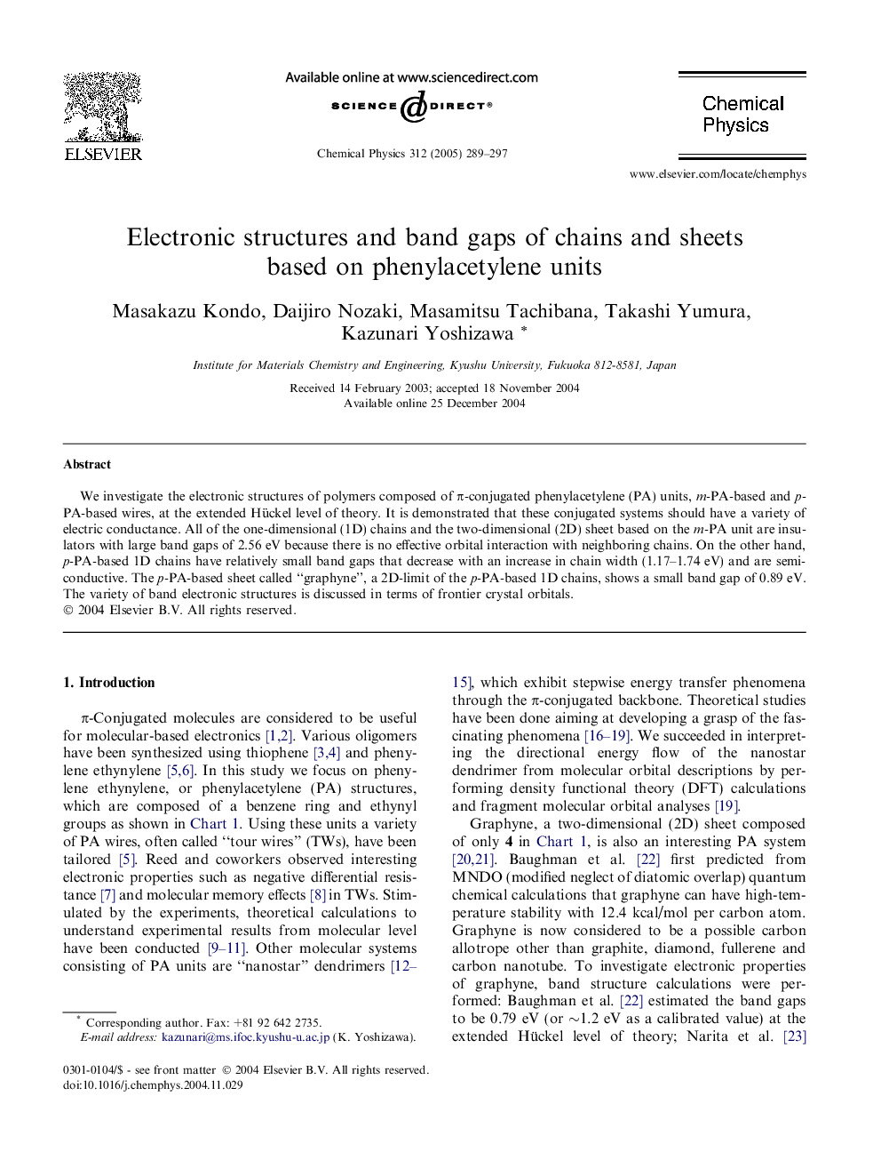 Electronic structures and band gaps of chains and sheets based on phenylacetylene units