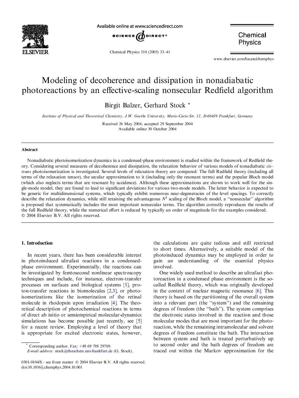 Modeling of decoherence and dissipation in nonadiabatic photoreactions by an effective-scaling nonsecular Redfield algorithm