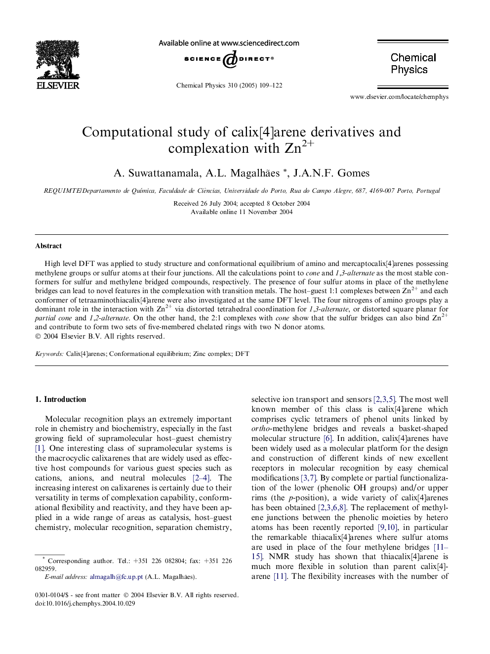 Computational study of calix[4]arene derivatives and complexation with Zn2+