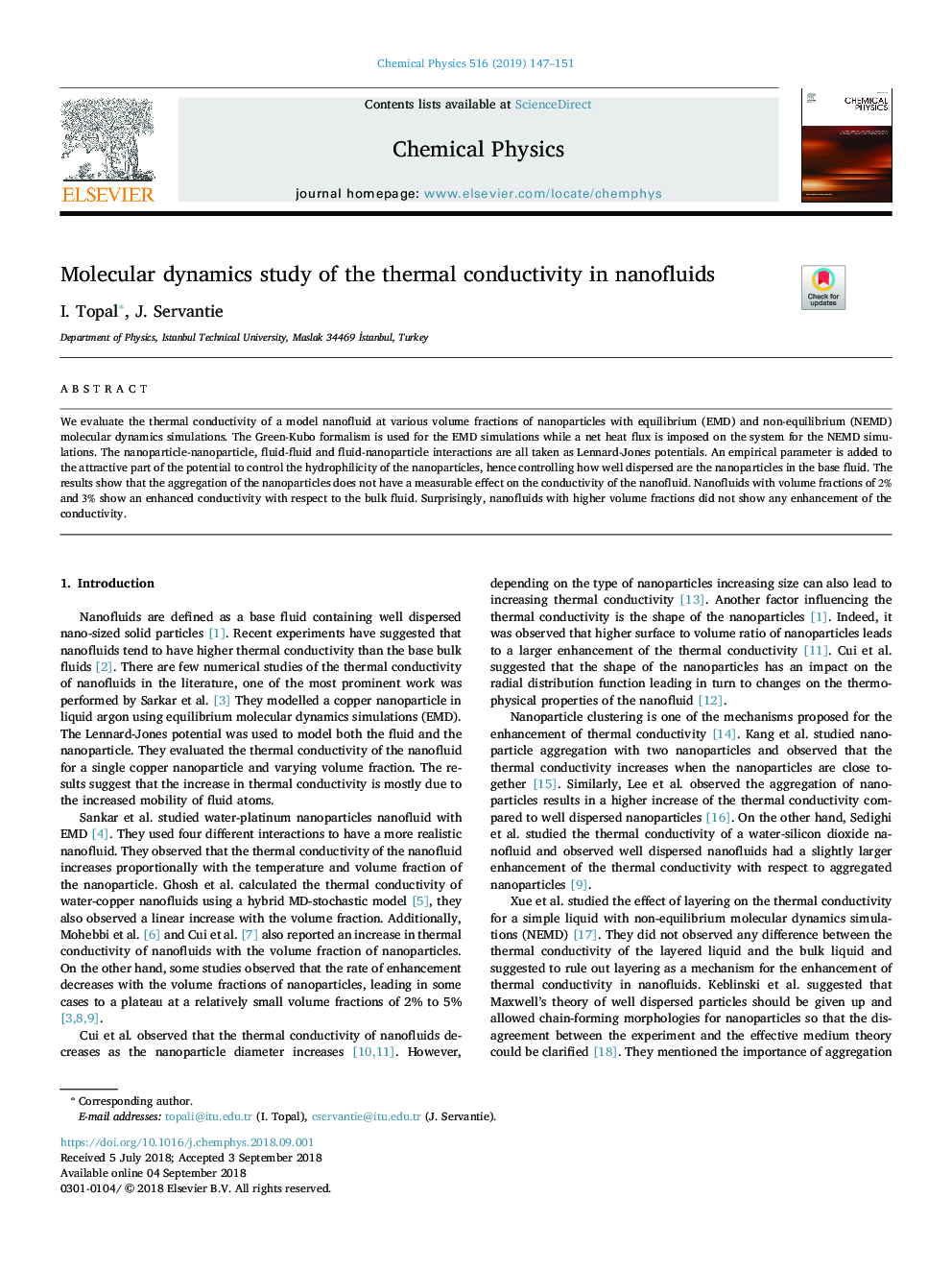 Molecular dynamics study of the thermal conductivity in nanofluids