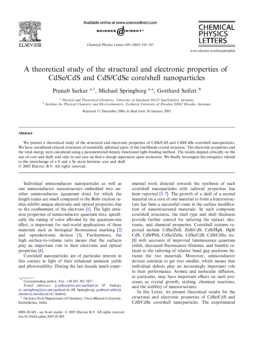 A theoretical study of the structural and electronic properties of CdSe/CdS and CdS/CdSe core/shell nanoparticles