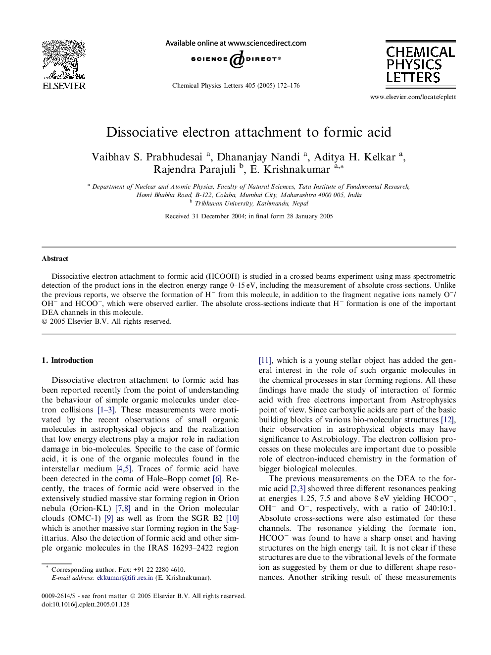 Dissociative electron attachment to formic acid