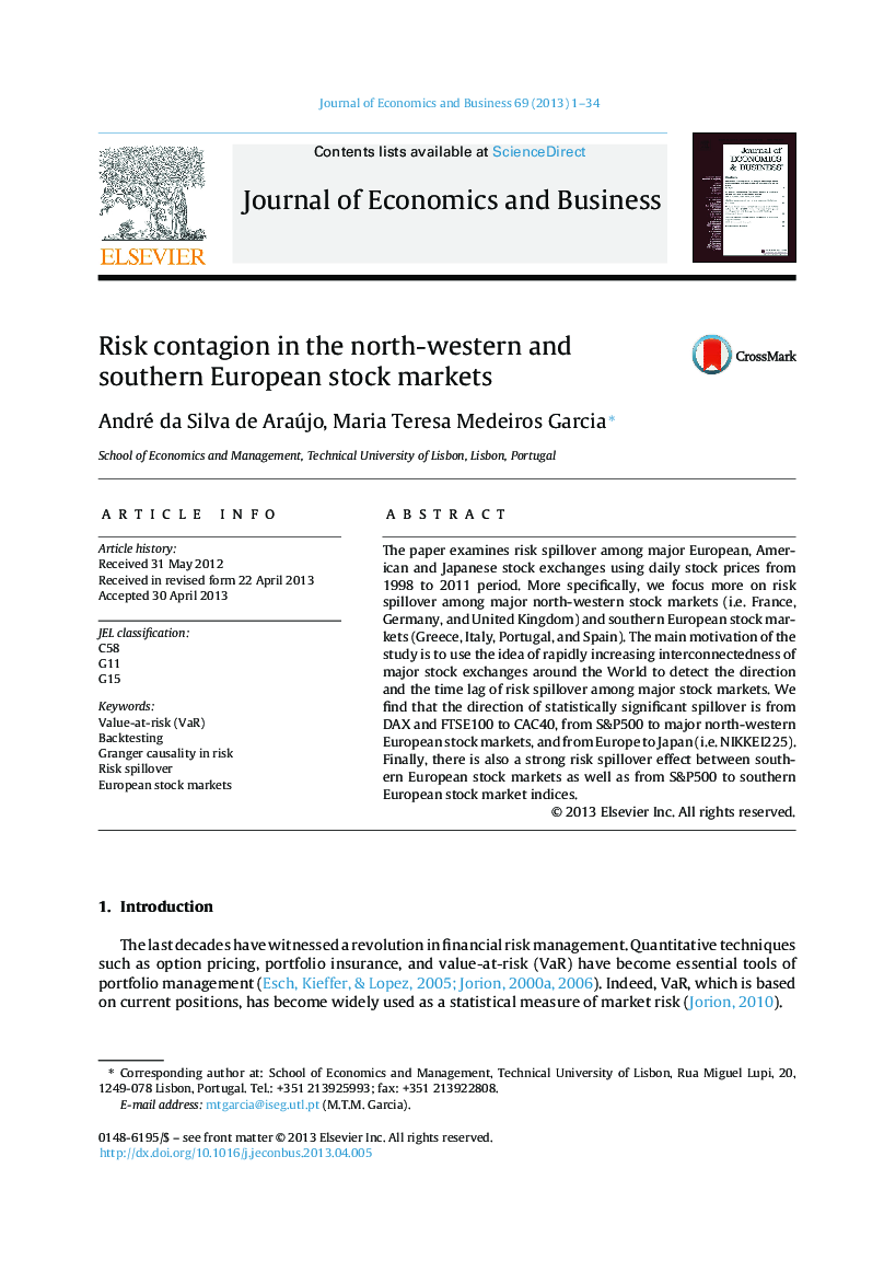 Risk contagion in the north-western and southern European stock markets