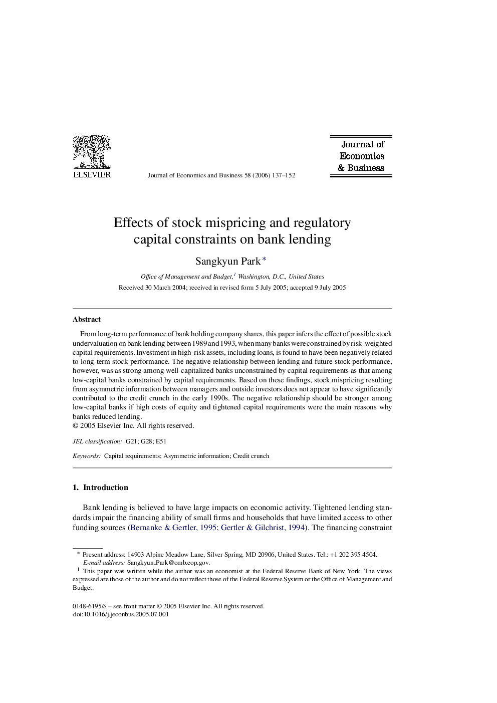 Effects of stock mispricing and regulatory capital constraints on bank lending