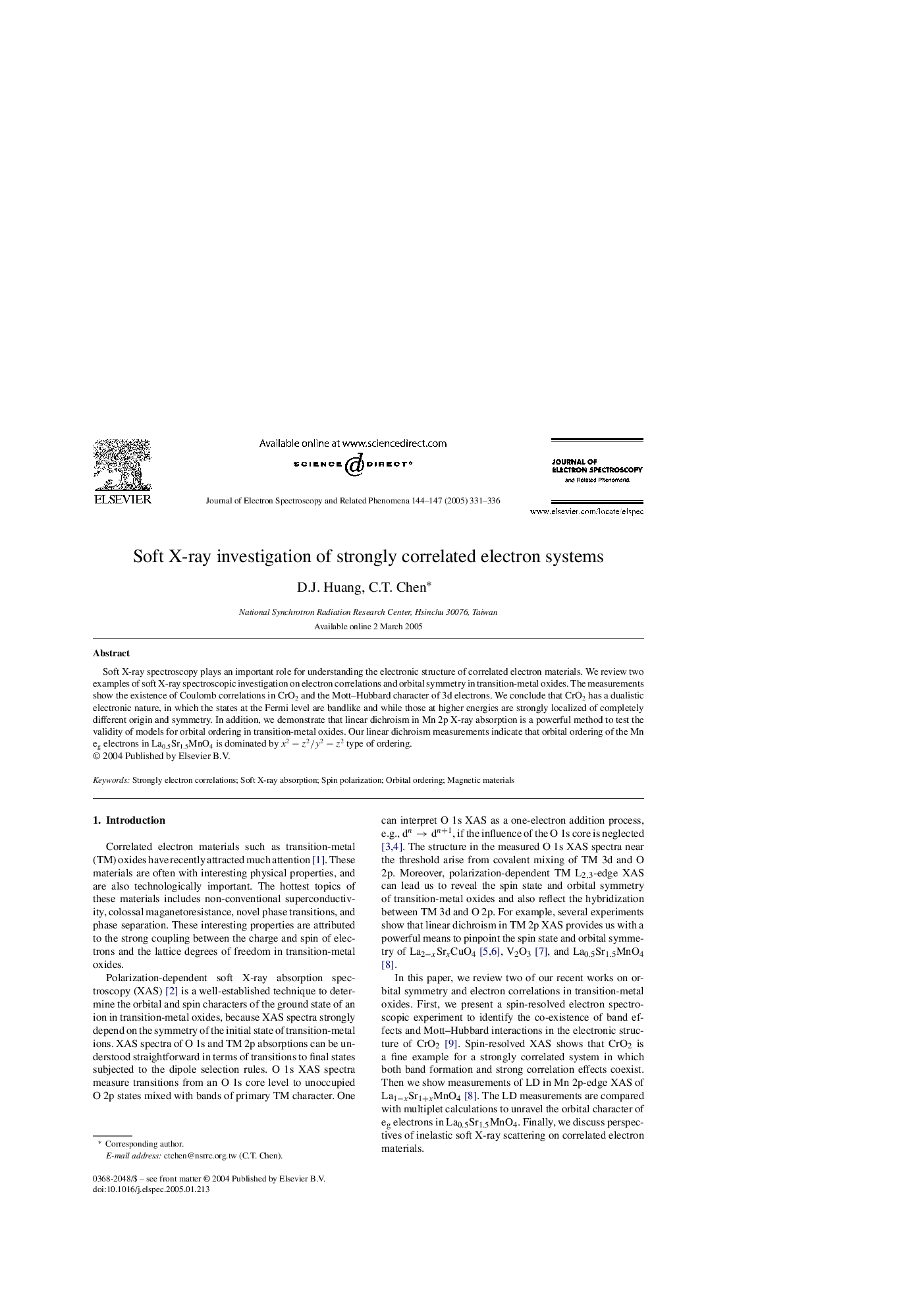 Soft X-ray investigation of strongly correlated electron systems