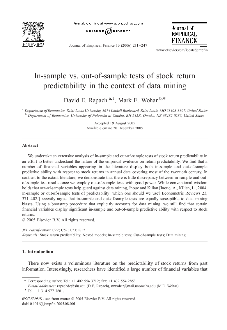 In-sample vs. out-of-sample tests of stock return predictability in the context of data mining