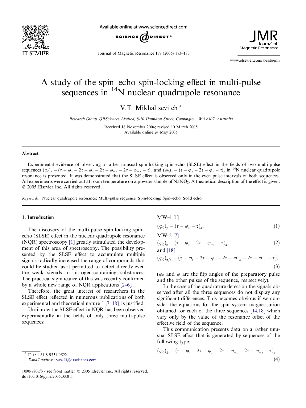 A study of the spin-echo spin-locking effect in multi-pulse sequences in 14N nuclear quadrupole resonance