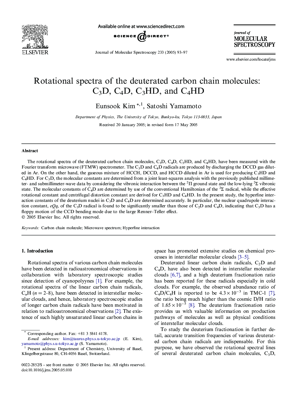 Rotational spectra of the deuterated carbon chain molecules: C3D, C4D, C3HD, and C4HD