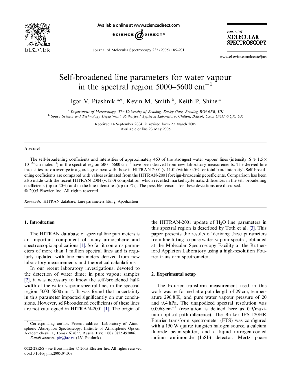 Self-broadened line parameters for water vapour in the spectral region 5000-5600Â cmâ1