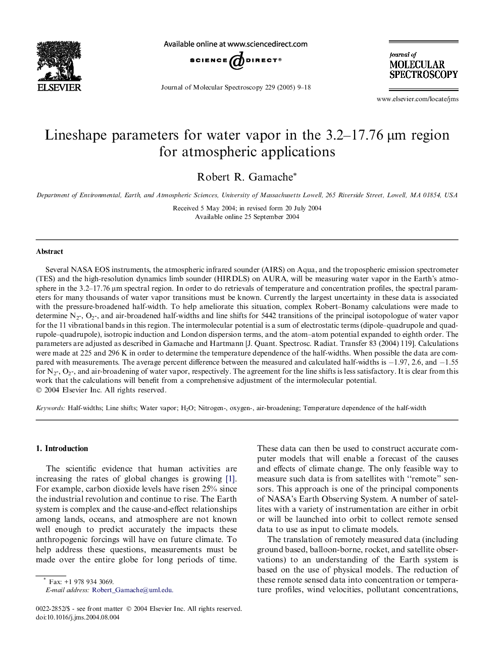 Lineshape parameters for water vapor in the 3.2-17.76Â Î¼m region for atmospheric applications