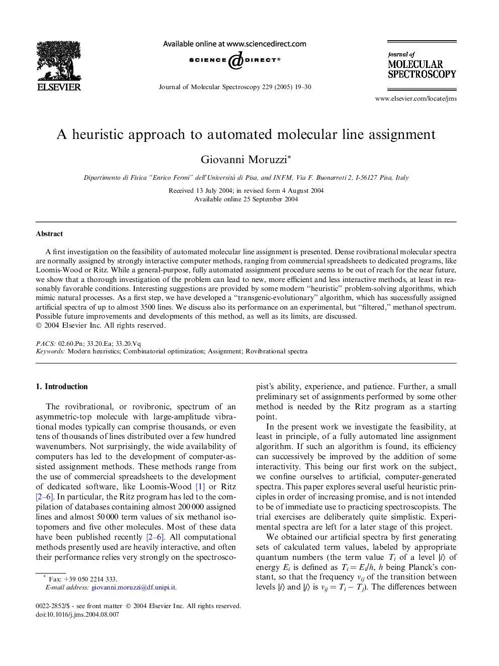 A heuristic approach to automated molecular line assignment