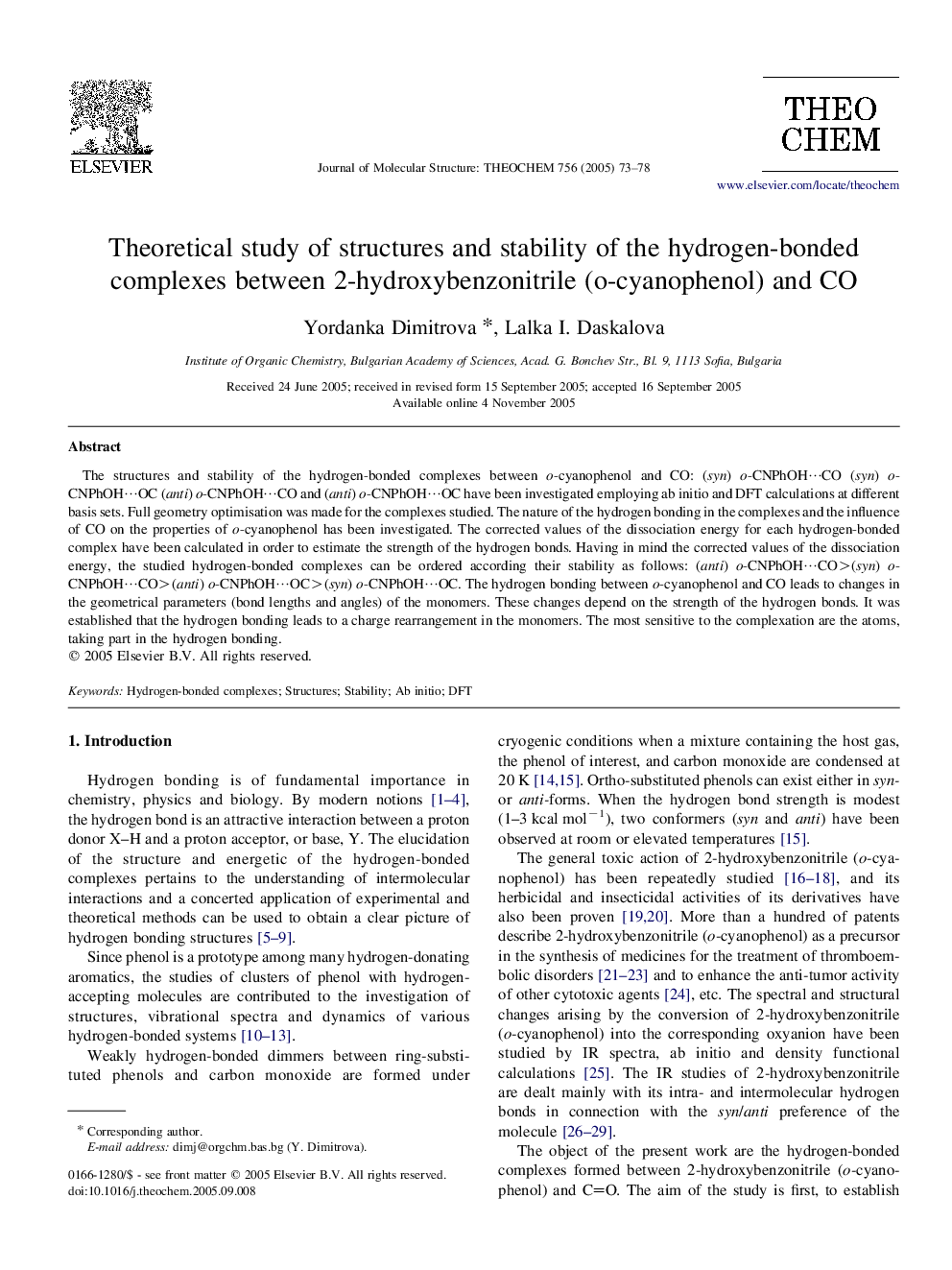 Theoretical study of structures and stability of the hydrogen-bonded complexes between 2-hydroxybenzonitrile (o-cyanophenol) and CO