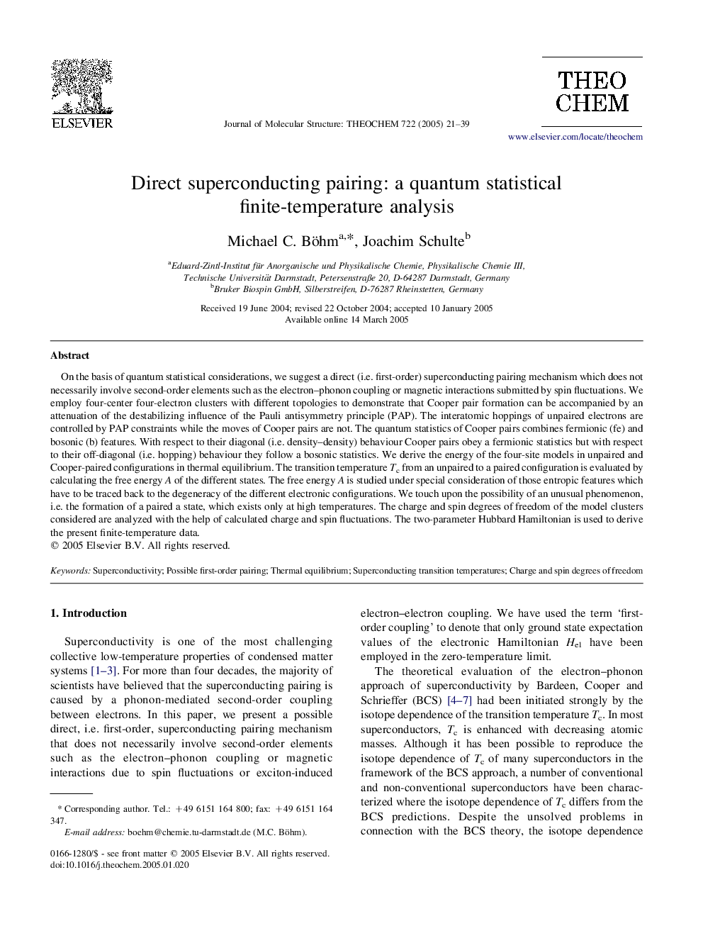 Direct superconducting pairing: a quantum statistical finite-temperature analysis