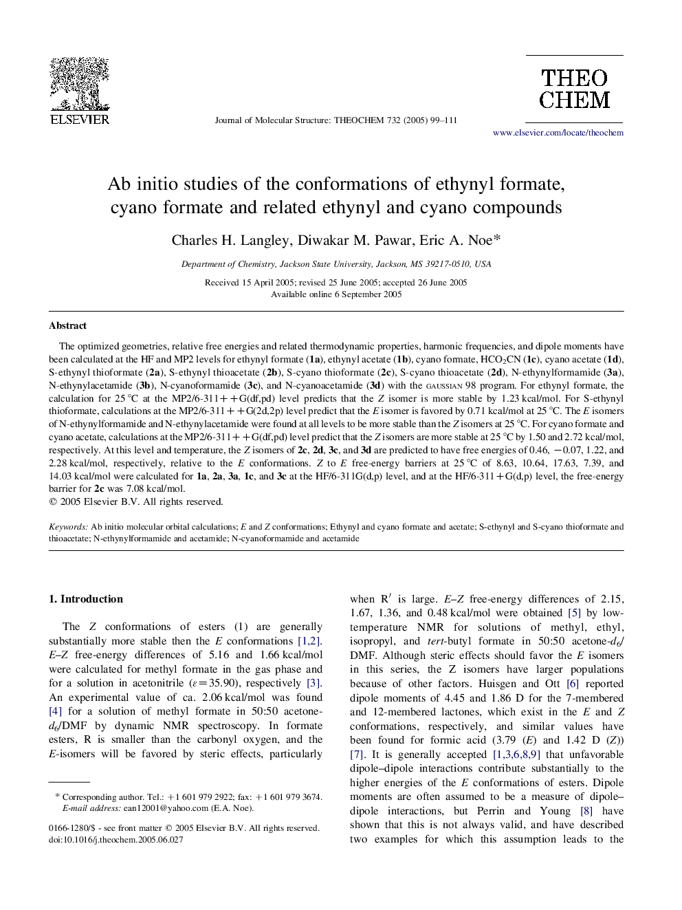 Ab initio studies of the conformations of ethynyl formate, cyano formate and related ethynyl and cyano compounds