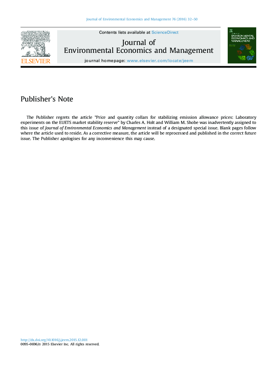 Publisher's Note