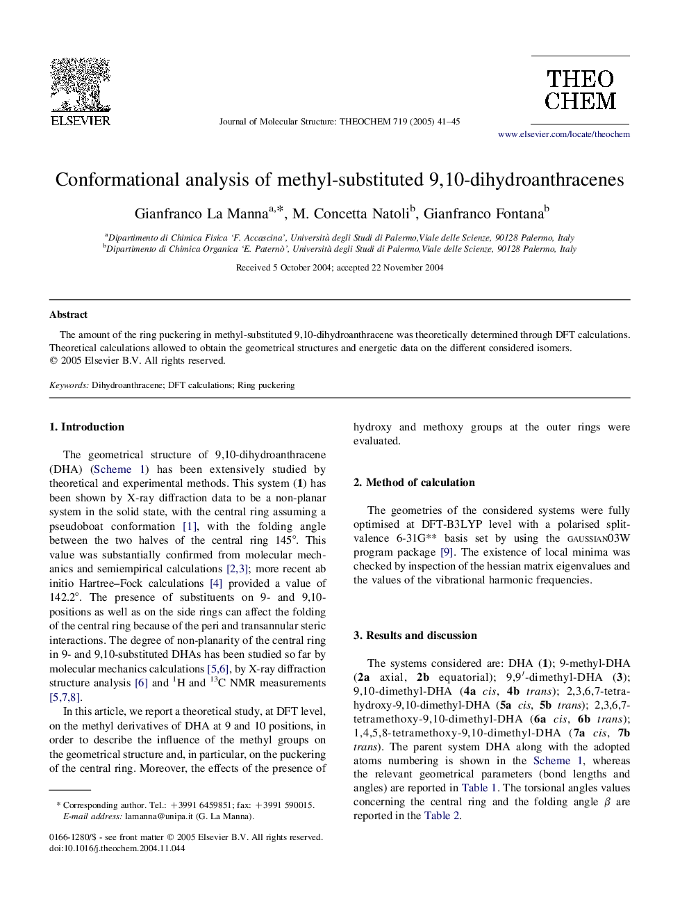 Conformational analysis of methyl-substituted 9,10-dihydroanthracenes