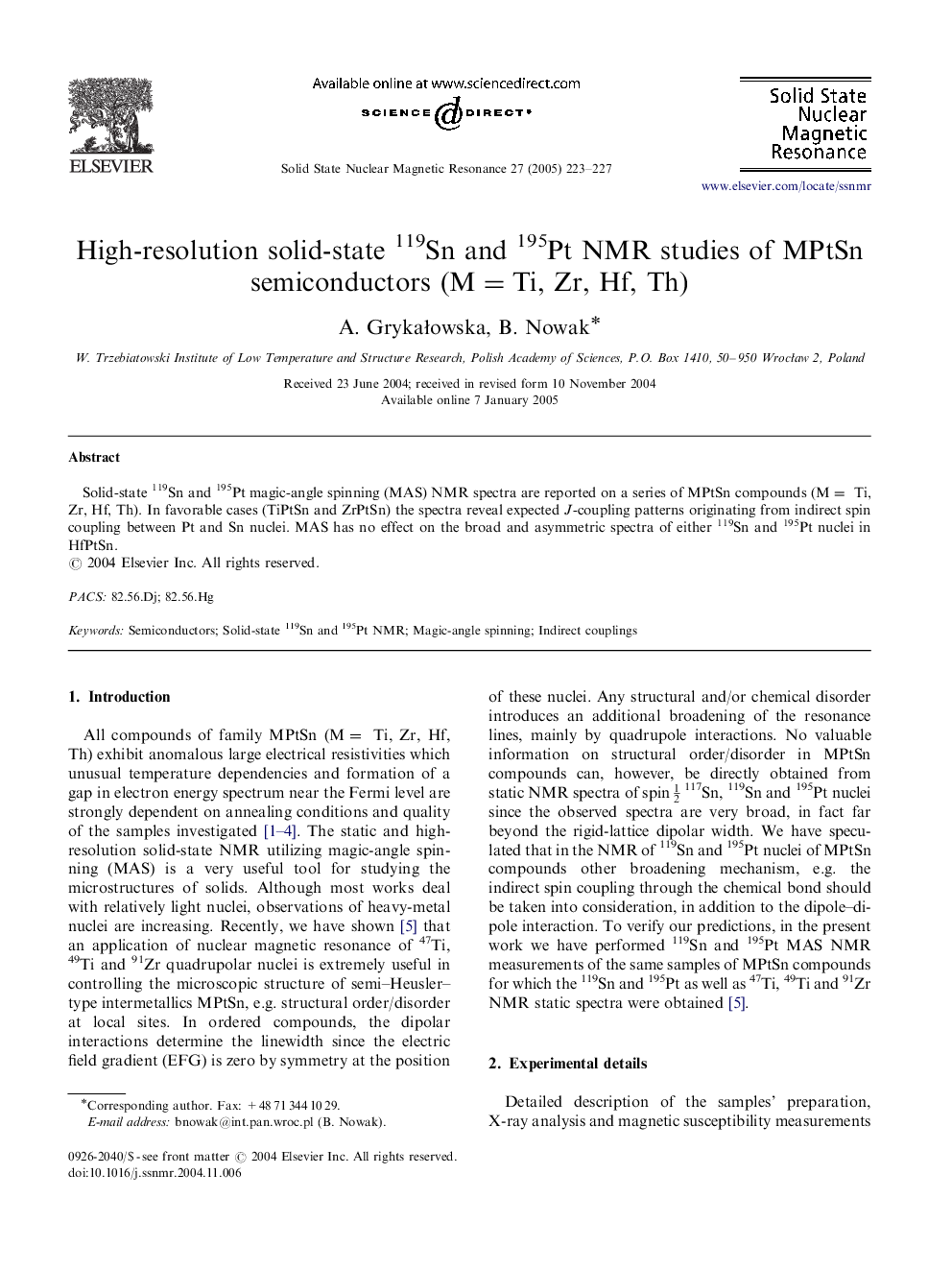 High-resolution solid-state 119Sn and 195Pt NMR studies of MPtSn semiconductors (M=Ti, Zr, Hf, Th)