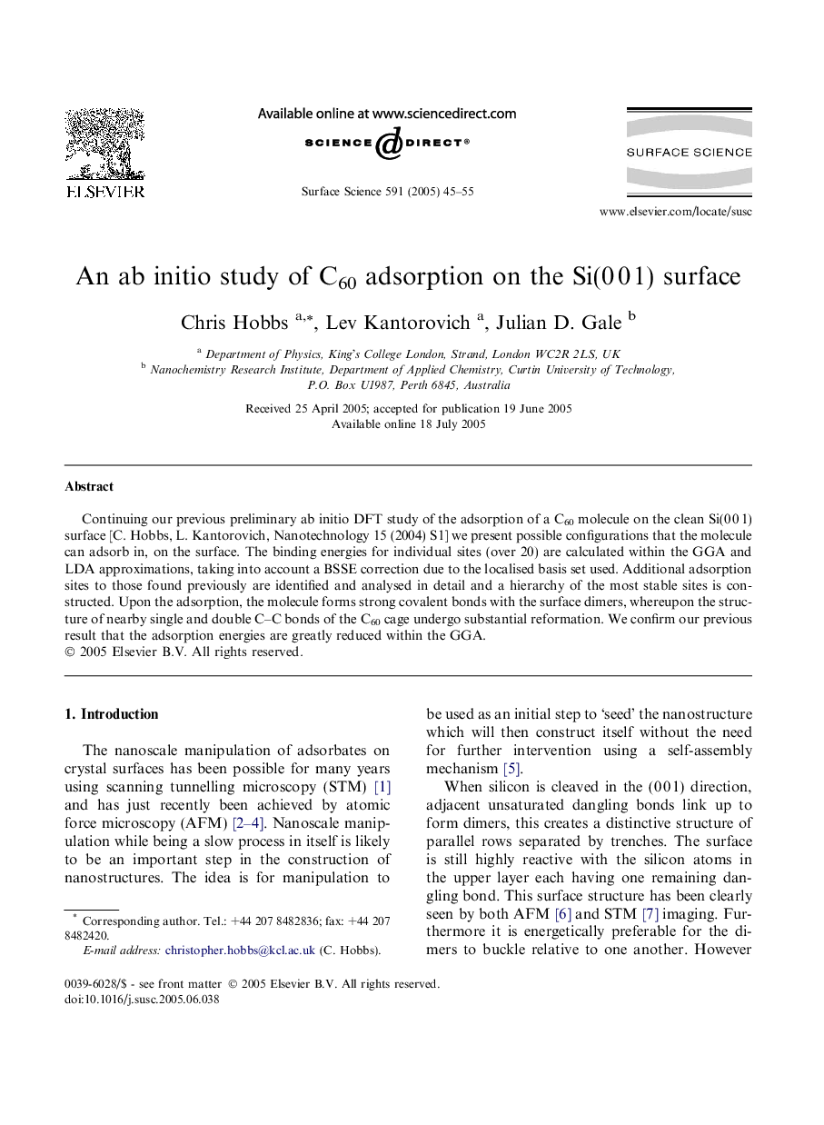 An ab initio study of C60 adsorption on the Si(0Â 0Â 1) surface