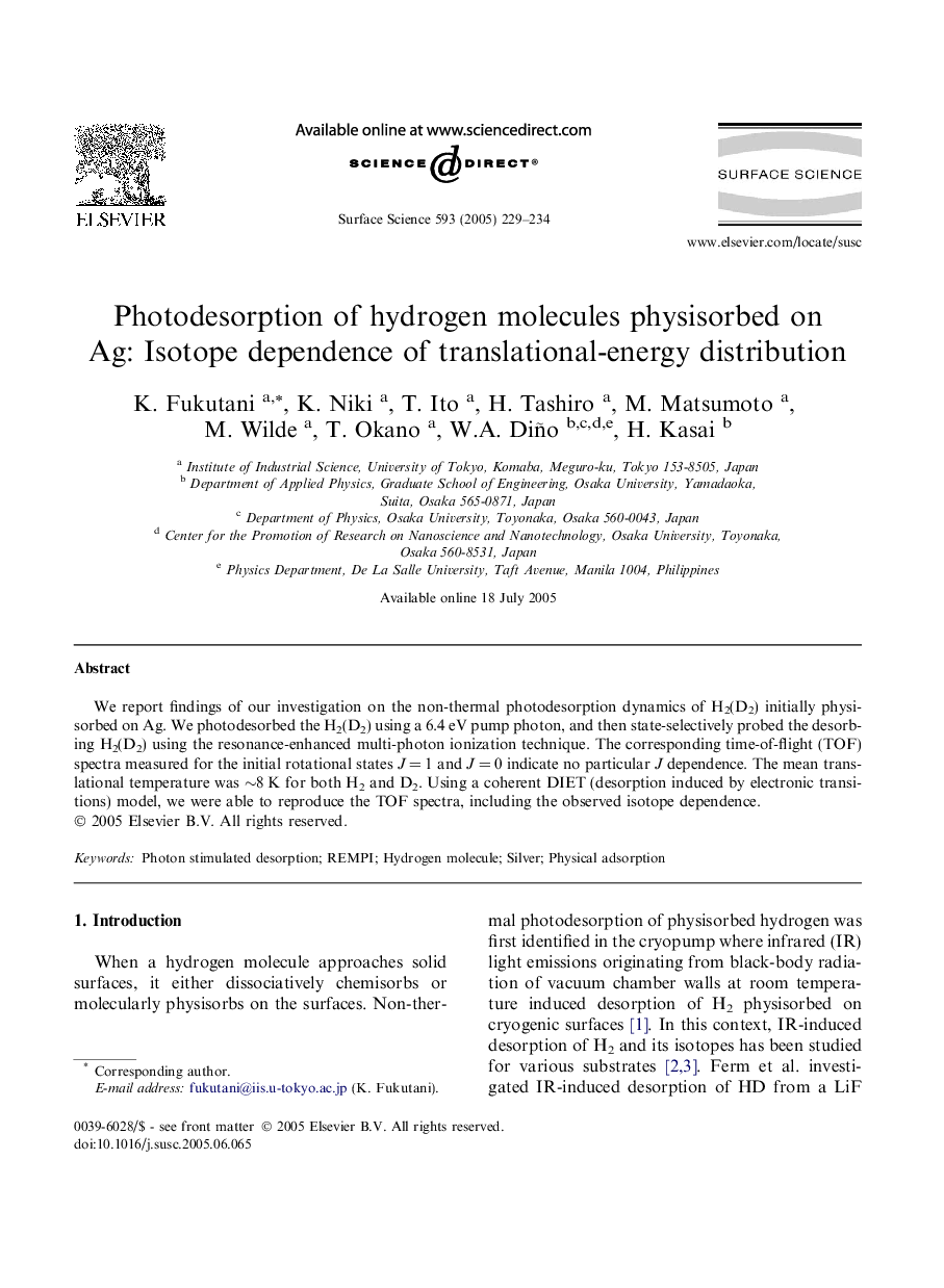 Photodesorption of hydrogen molecules physisorbed on Ag: Isotope dependence of translational-energy distribution